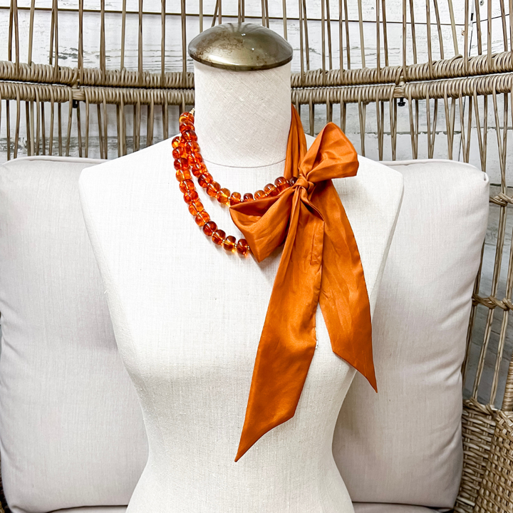 Wyoming Traders | Solid Silk Twilly Scarf in Copper