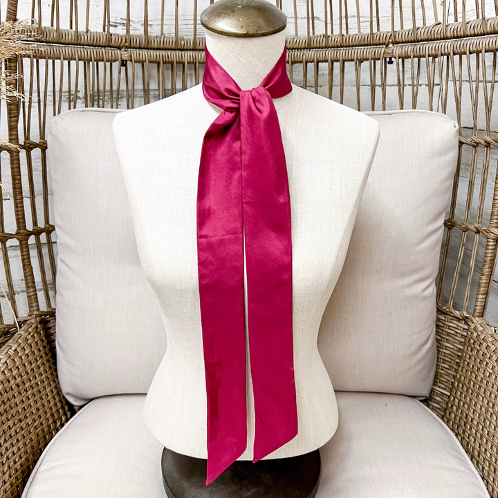 Wyoming Traders | Solid Silk Twilly Scarf in Maroon