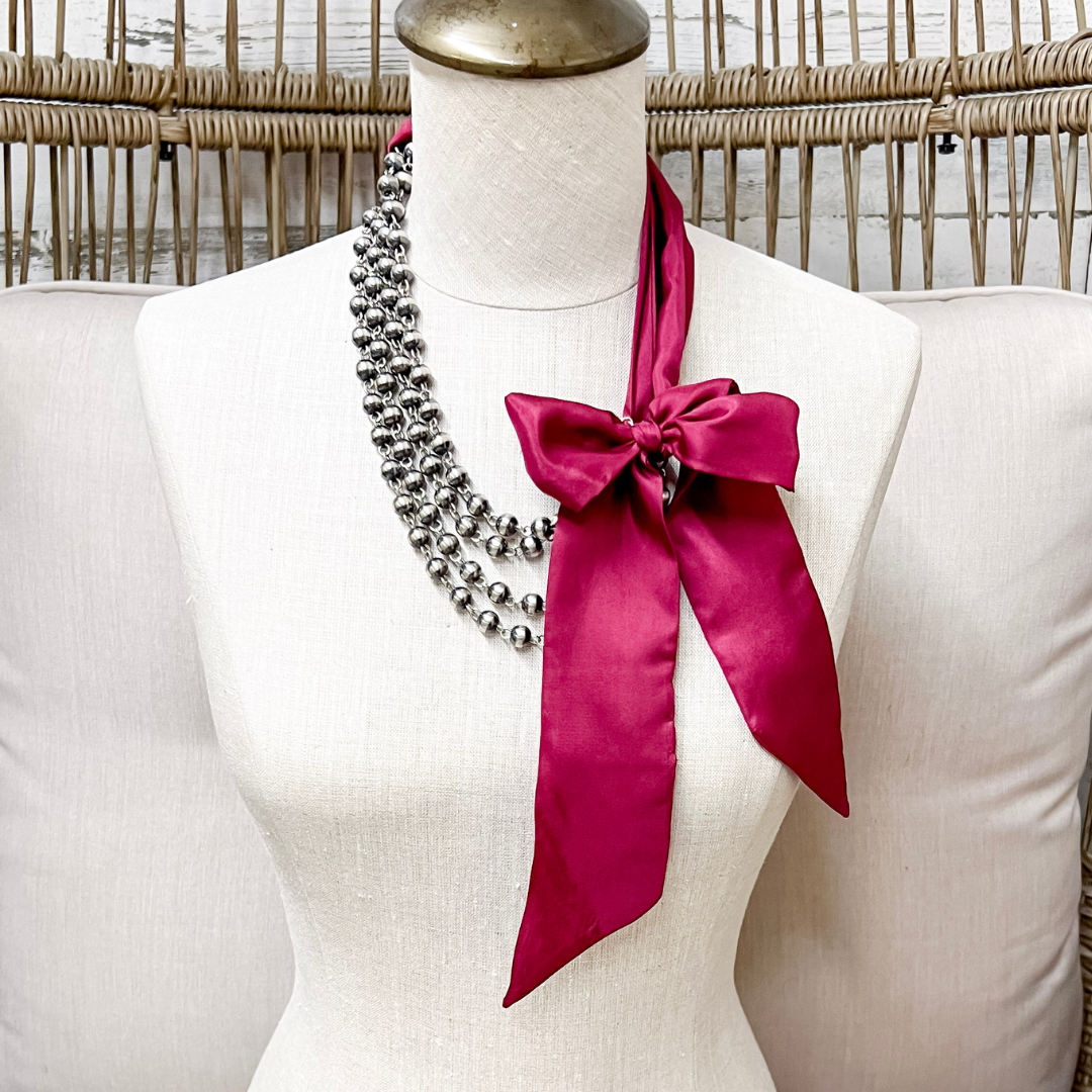 Wyoming Traders | Solid Silk Twilly Scarf in Maroon