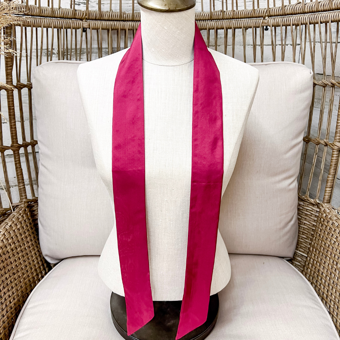 Wyoming Traders | Solid Silk Twilly Scarf in Maroon