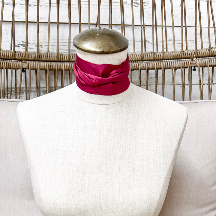 Wyoming Traders | Solid Silk Twilly Scarf in Maroon