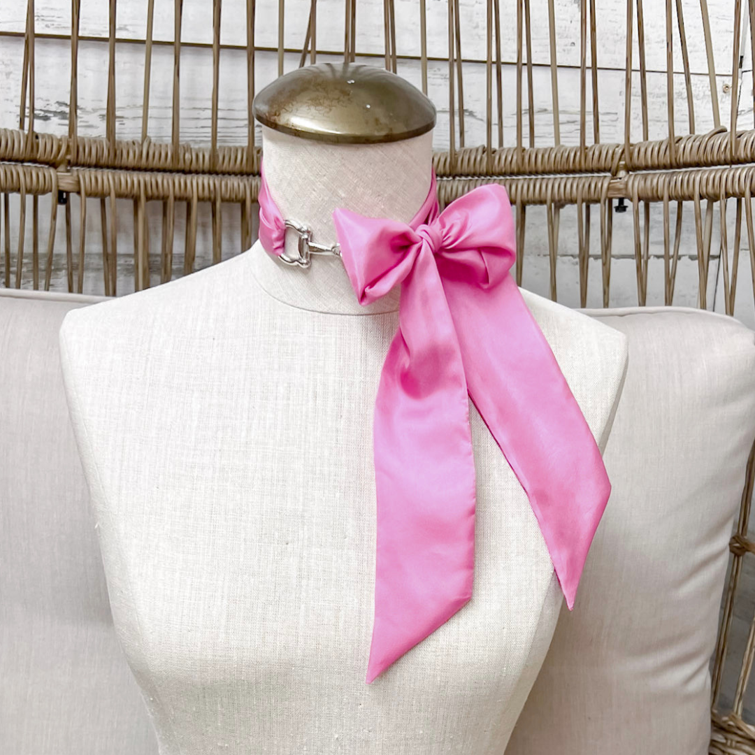 Wyoming Traders | Solid Silk Twilly Scarf in Pink