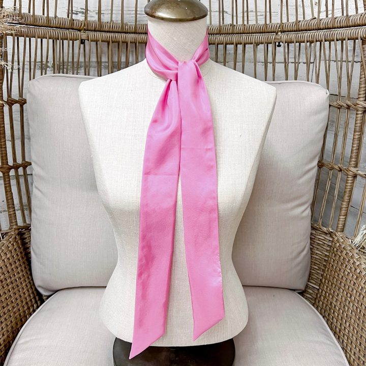 Wyoming Traders | Solid Silk Twilly Scarf in Pink