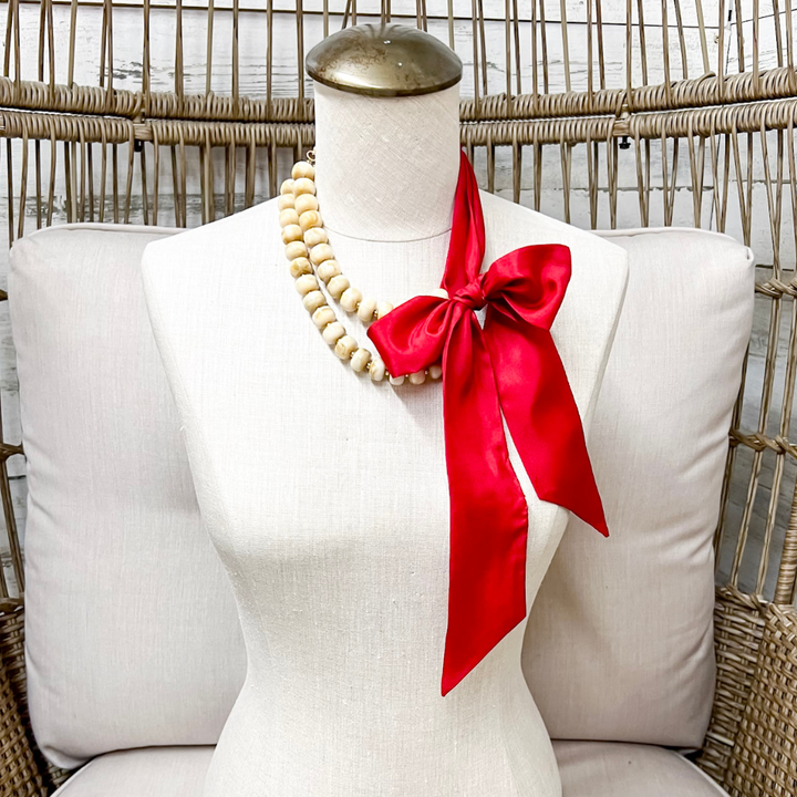 Wyoming Traders | Solid Silk Twilly Scarf in Red