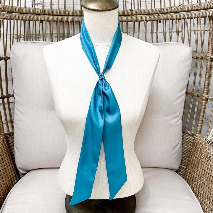 Wyoming Traders | Solid Silk Twilly Scarf in Teal
