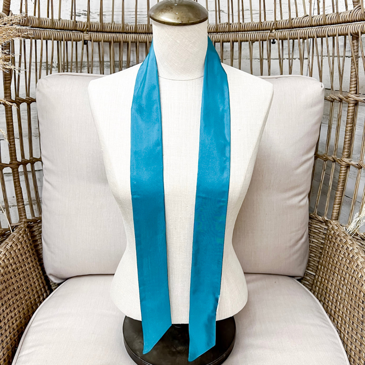 Wyoming Traders | Solid Silk Twilly Scarf in Teal