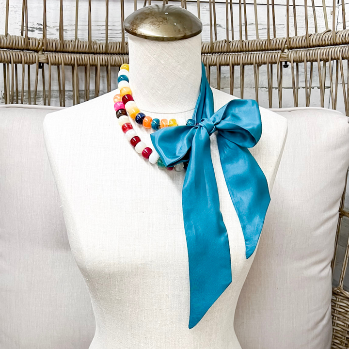 Wyoming Traders | Solid Silk Twilly Scarf in Teal