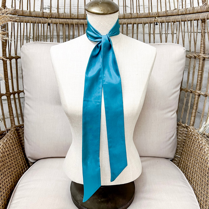 Wyoming Traders | Solid Silk Twilly Scarf in Teal