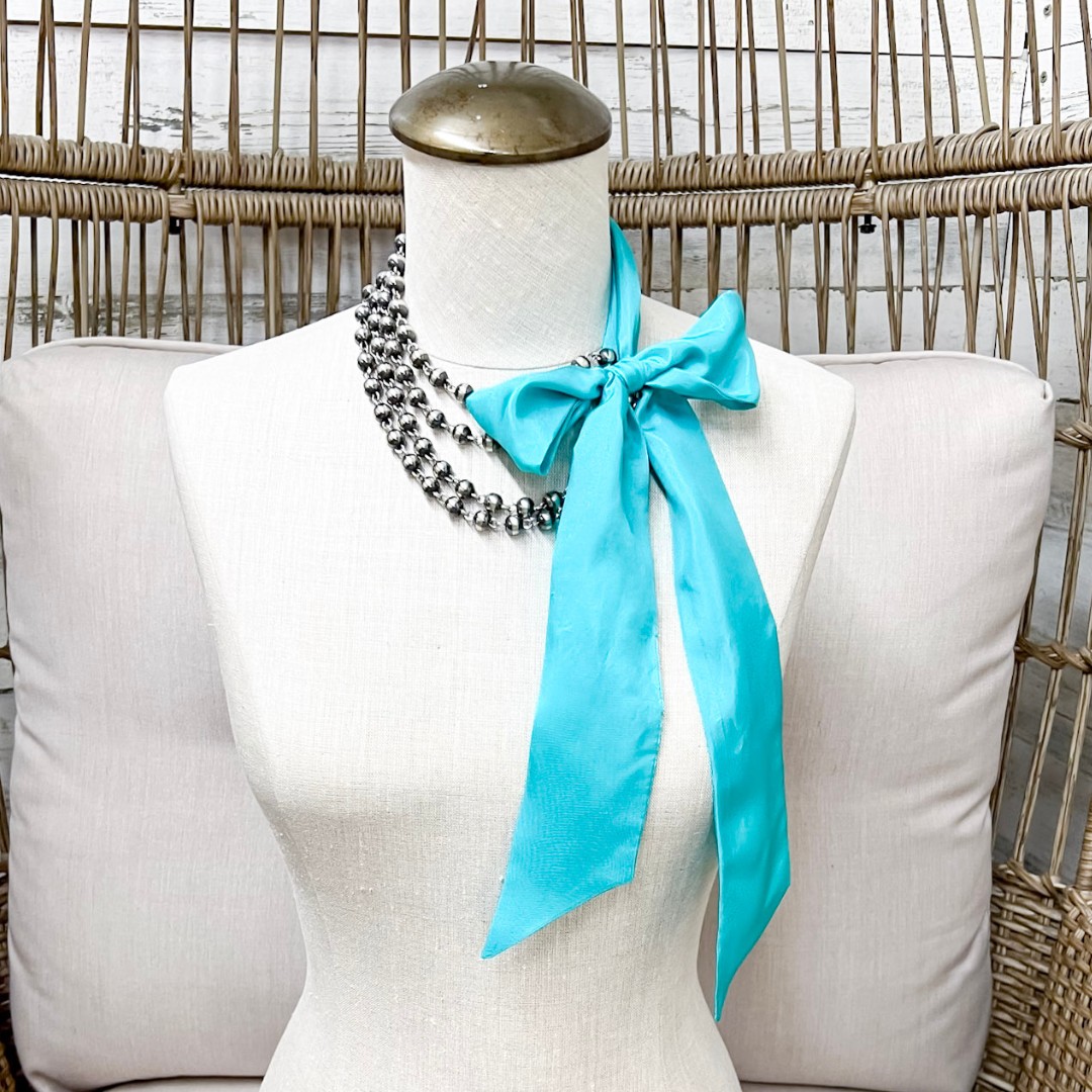 Wyoming Traders | Solid Silk Twilly Scarf in Turquoise
