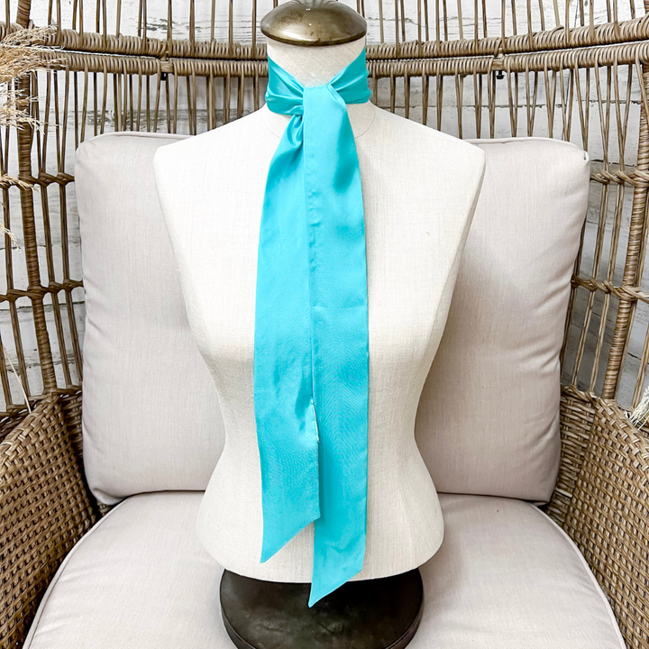 Wyoming Traders | Solid Silk Twilly Scarf in Turquoise