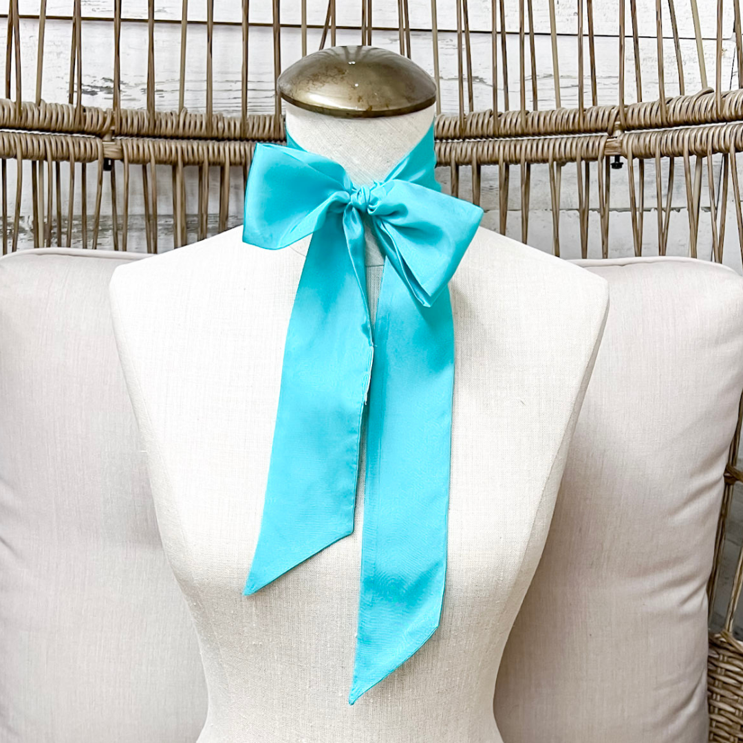 Wyoming Traders | Solid Silk Twilly Scarf in Turquoise