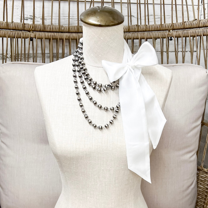 Wyoming Traders | Solid Silk Twilly Scarf in White