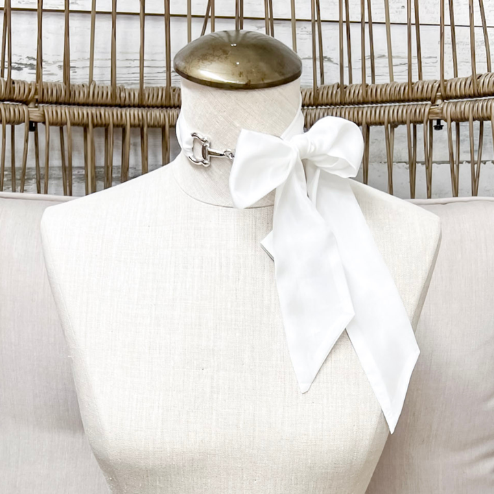 Wyoming Traders | Solid Silk Twilly Scarf in White