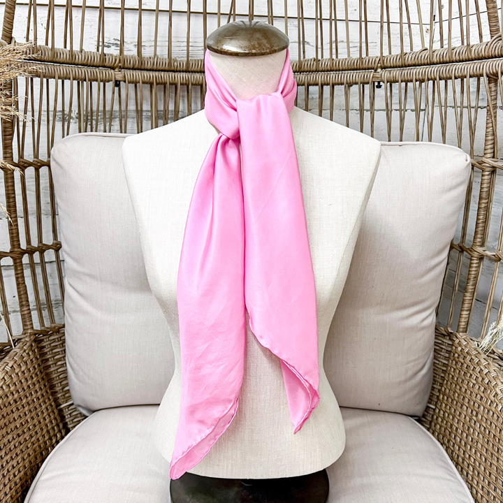 Wyoming Traders | Solid Silk Wild Rag Scarf in Pink