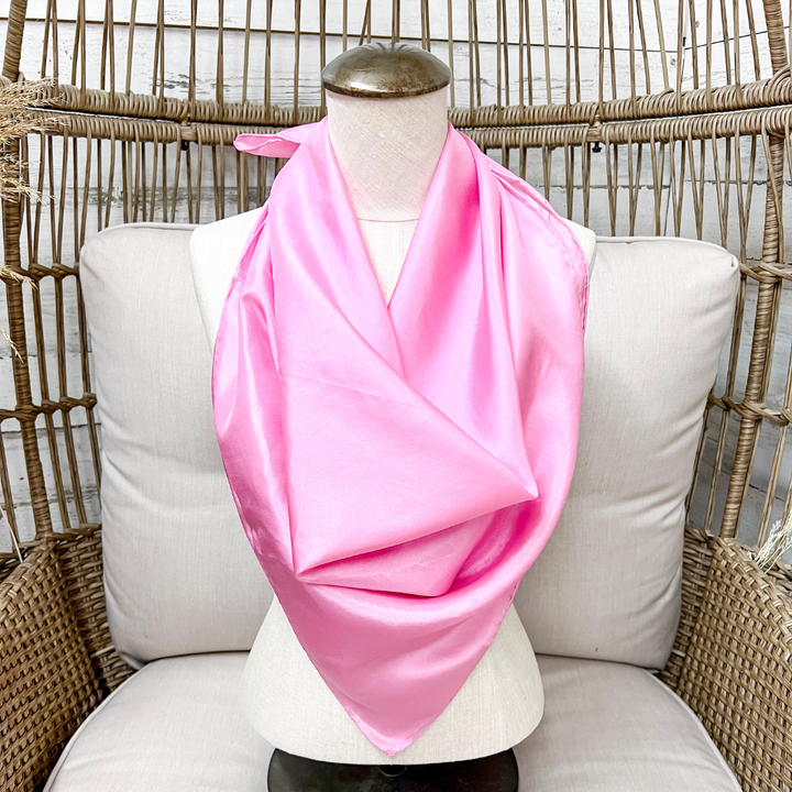 Wyoming Traders | Solid Silk Wild Rag Scarf in Pink