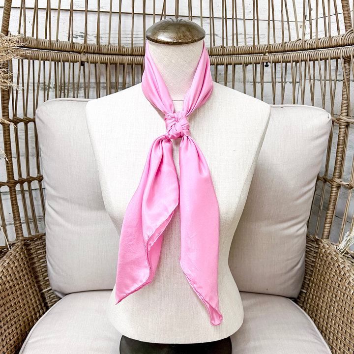 Wyoming Traders | Solid Silk Wild Rag Scarf in Pink