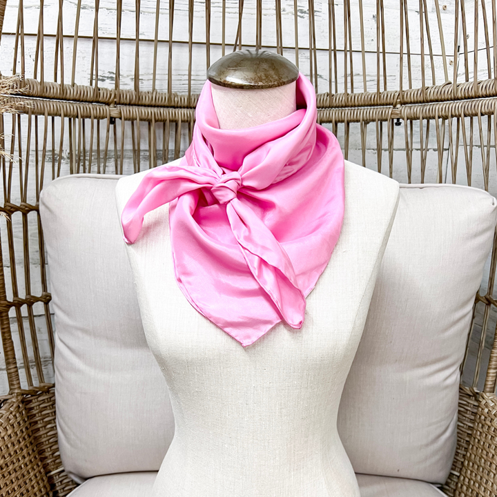 Wyoming Traders | Solid Silk Wild Rag Scarf in Pink
