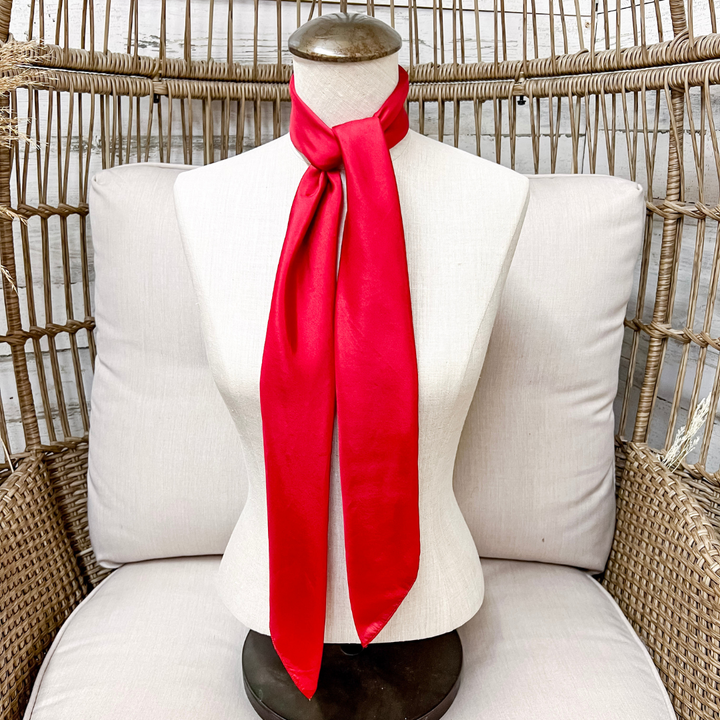 Wyoming Traders | Solid Silk Wild Rag Scarf in Red