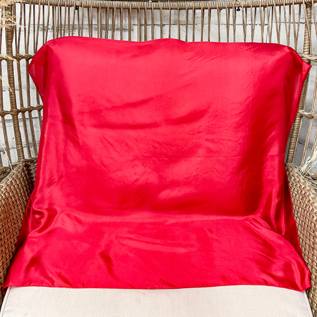 Wyoming Traders | Solid Silk Wild Rag Scarf in Red