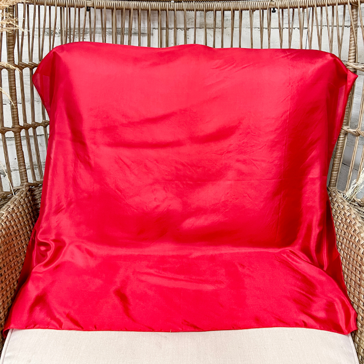 Wyoming Traders | Solid Silk Wild Rag Scarf in Red