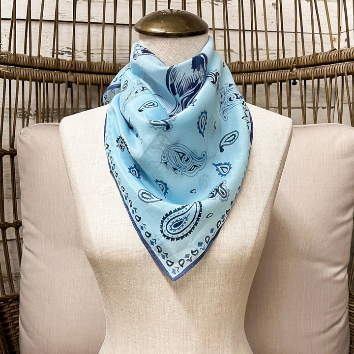 XOXO Art &amp; Co | Bandana Cowboy Shorty Wild Rag Scarf in Blue