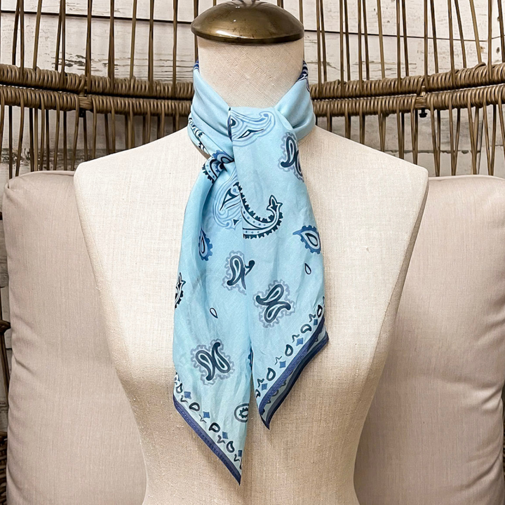 XOXO Art &amp; Co | Bandana Cowboy Shorty Wild Rag Scarf in Blue
