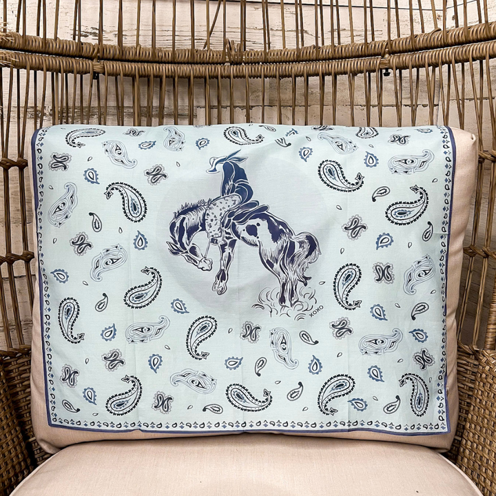 XOXO Art &amp; Co | Bandana Cowboy Shorty Wild Rag Scarf in Blue