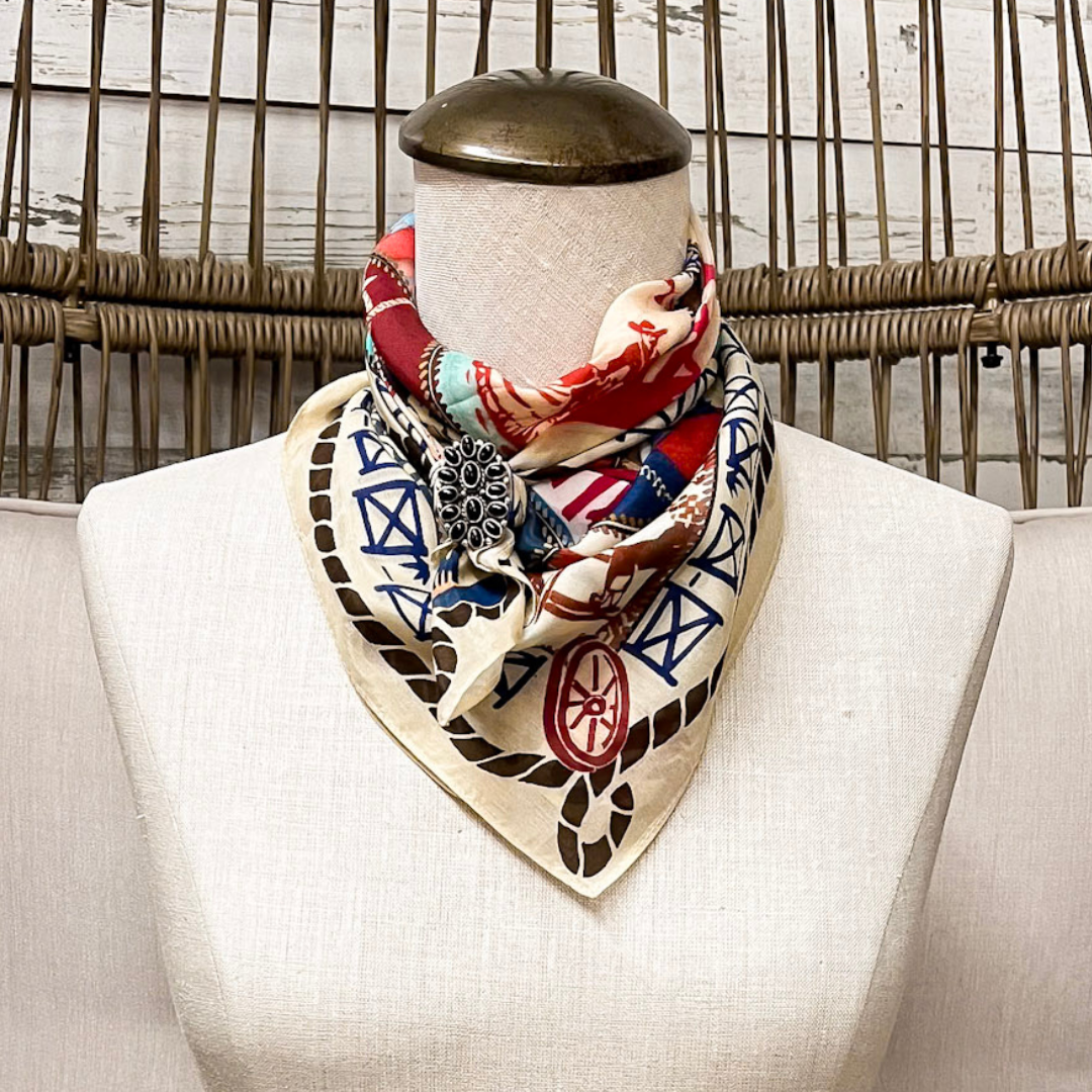XOXO Art &amp; Co | Camp Blanket Shorty Wild Rag Scarf in Ivory