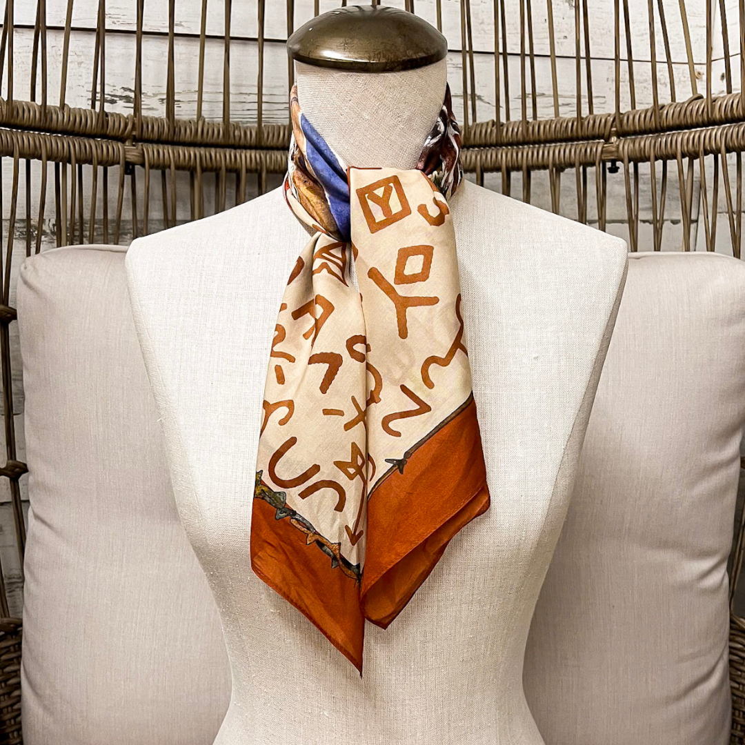 XOXO Art &amp; Co | Cattle Drive Shorty Wild Rag Scarf in Rust Orange