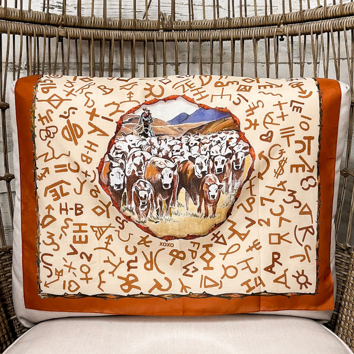 XOXO Art &amp; Co | Cattle Drive Shorty Wild Rag Scarf in Rust Orange