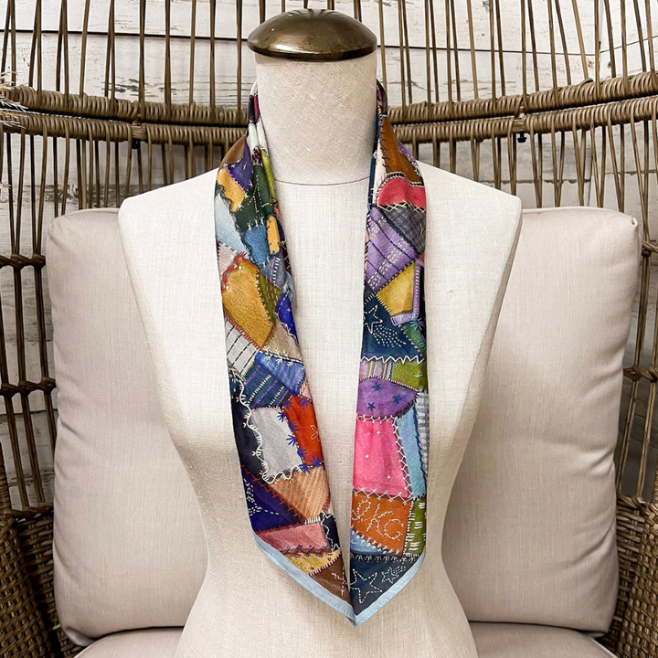 XOXO Art &amp; Co | Crazy Quilt Shorty Wild Rag Scarf in Multicolor