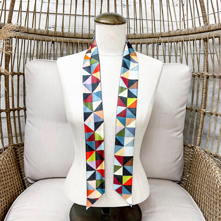 XOXO Art &amp; Co | Farm Folks Print Twilly Scarf in Black and Multicolor