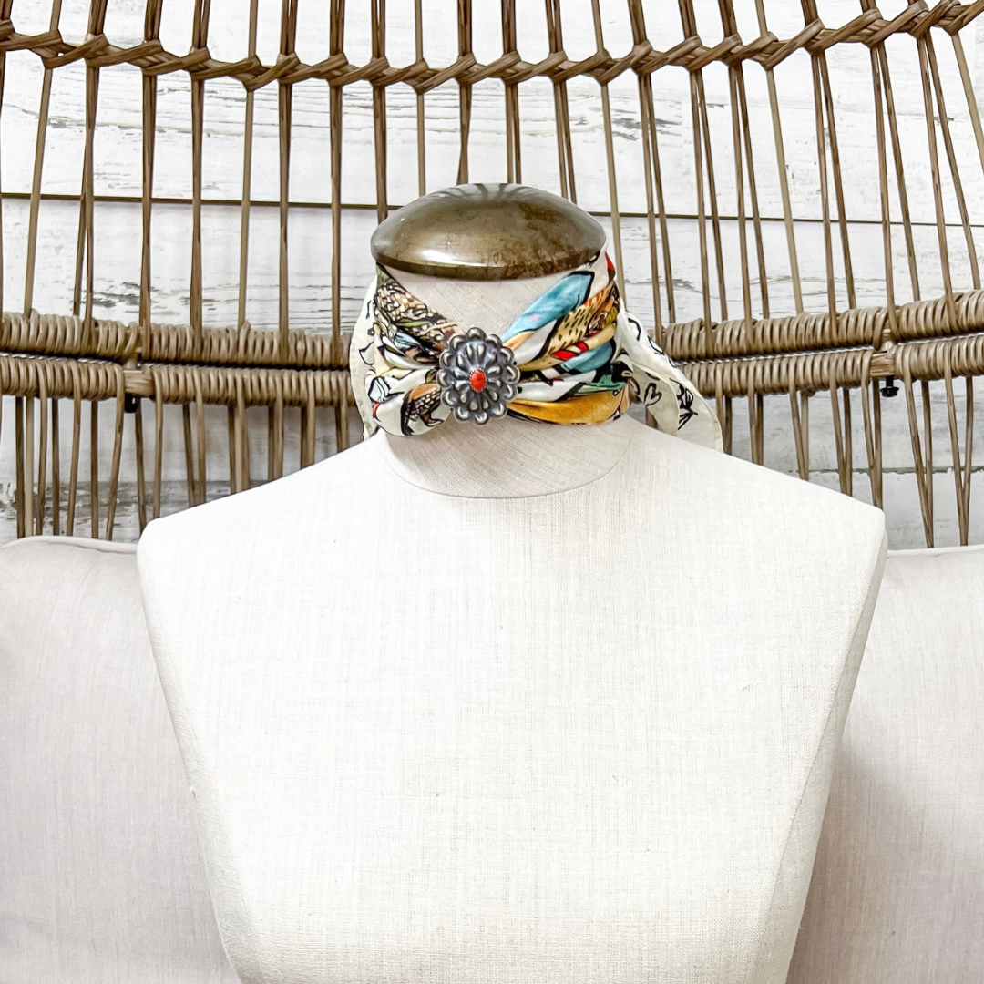 XOXO Art &amp; Co | Folk Art Resist Print Shorty Wild Rag Scarf in Multicolor