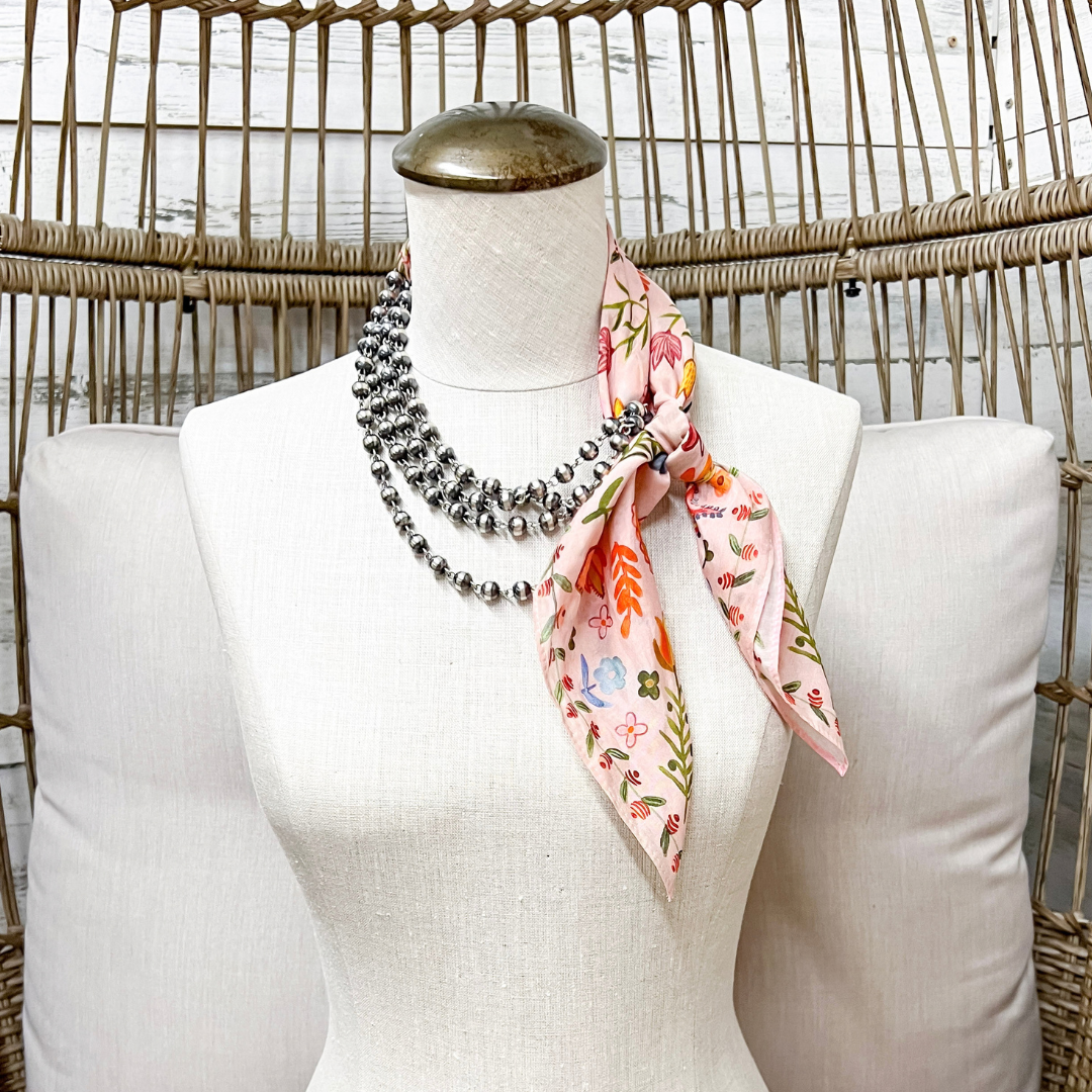 XOXO Art &amp; Co | Home Sweet Home Print Shorty Wild Rag Scarf in Pink