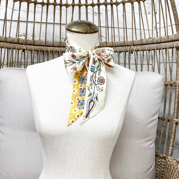 XOXO Art &amp; Co | Honeysuckle Print Twilly Scarf in Mulitcolor