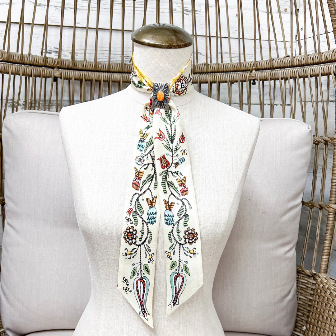 XOXO Art &amp; Co | Honeysuckle Print Twilly Scarf in Mulitcolor