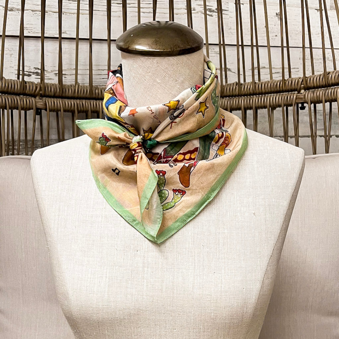 XOXO Art &amp; Co | Paper Dolls Shorty Wild Rag Scarf in Multicolor