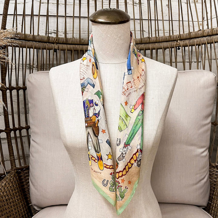 XOXO Art &amp; Co | Paper Dolls Shorty Wild Rag Scarf in Multicolor