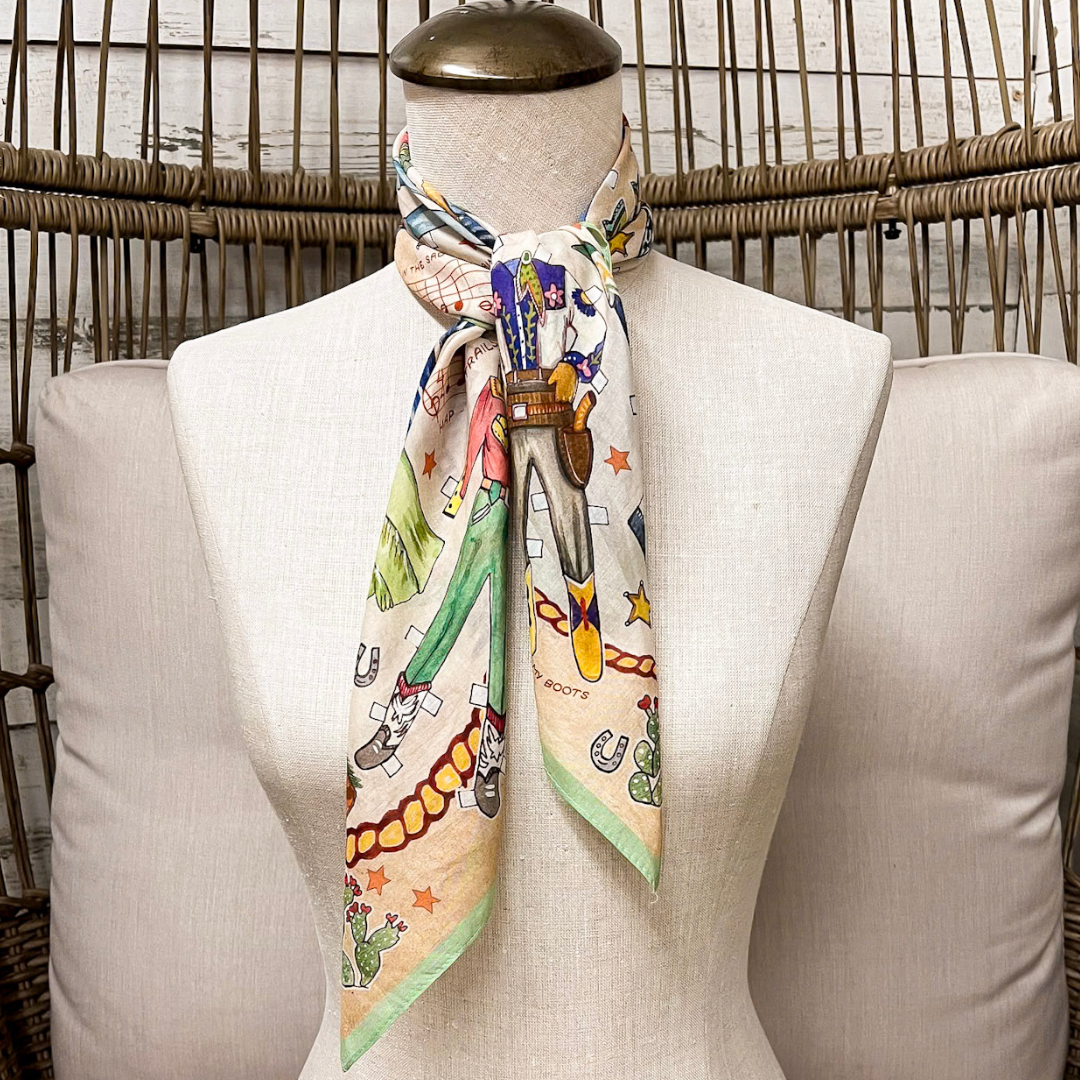 XOXO Art &amp; Co | Paper Dolls Shorty Wild Rag Scarf in Multicolor