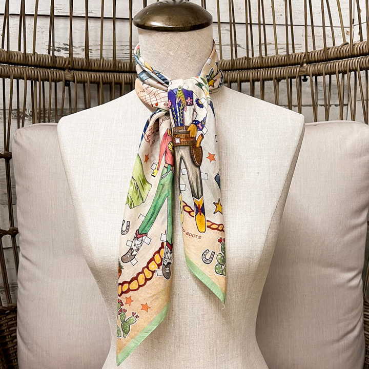 XOXO Art &amp; Co | Paper Dolls Shorty Wild Rag Scarf in Multicolor