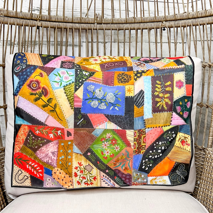 XOXO Art &amp; Co | Quilted Velvet Print Shorty Wild Rag Scarf in Multicolor