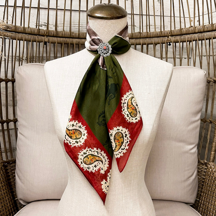 XOXO Art &amp; Co | Ranch Girl Shorty Wild Rag Scarf in Olive Green