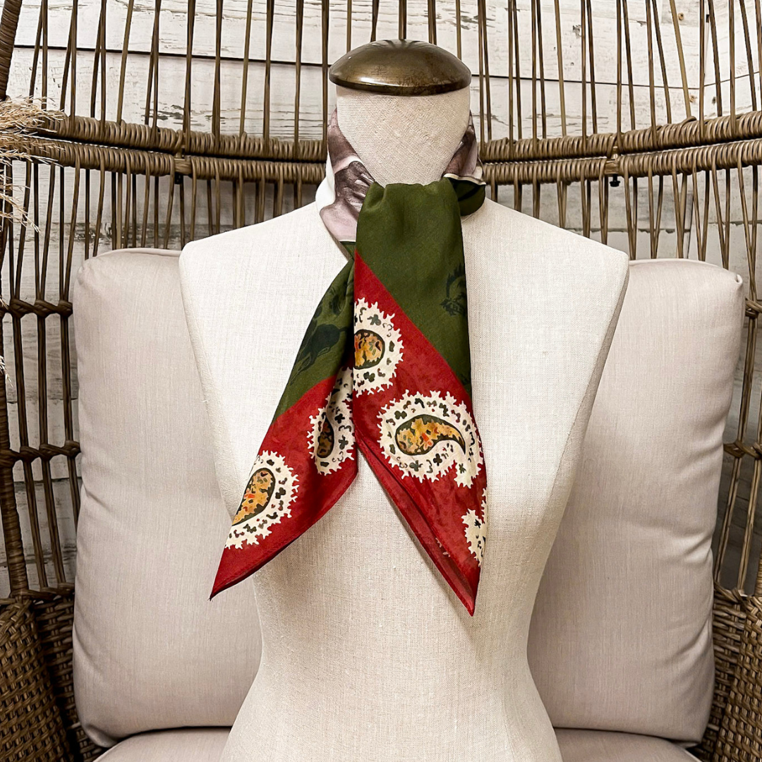 XOXO Art &amp; Co | Ranch Girl Shorty Wild Rag Scarf in Olive Green