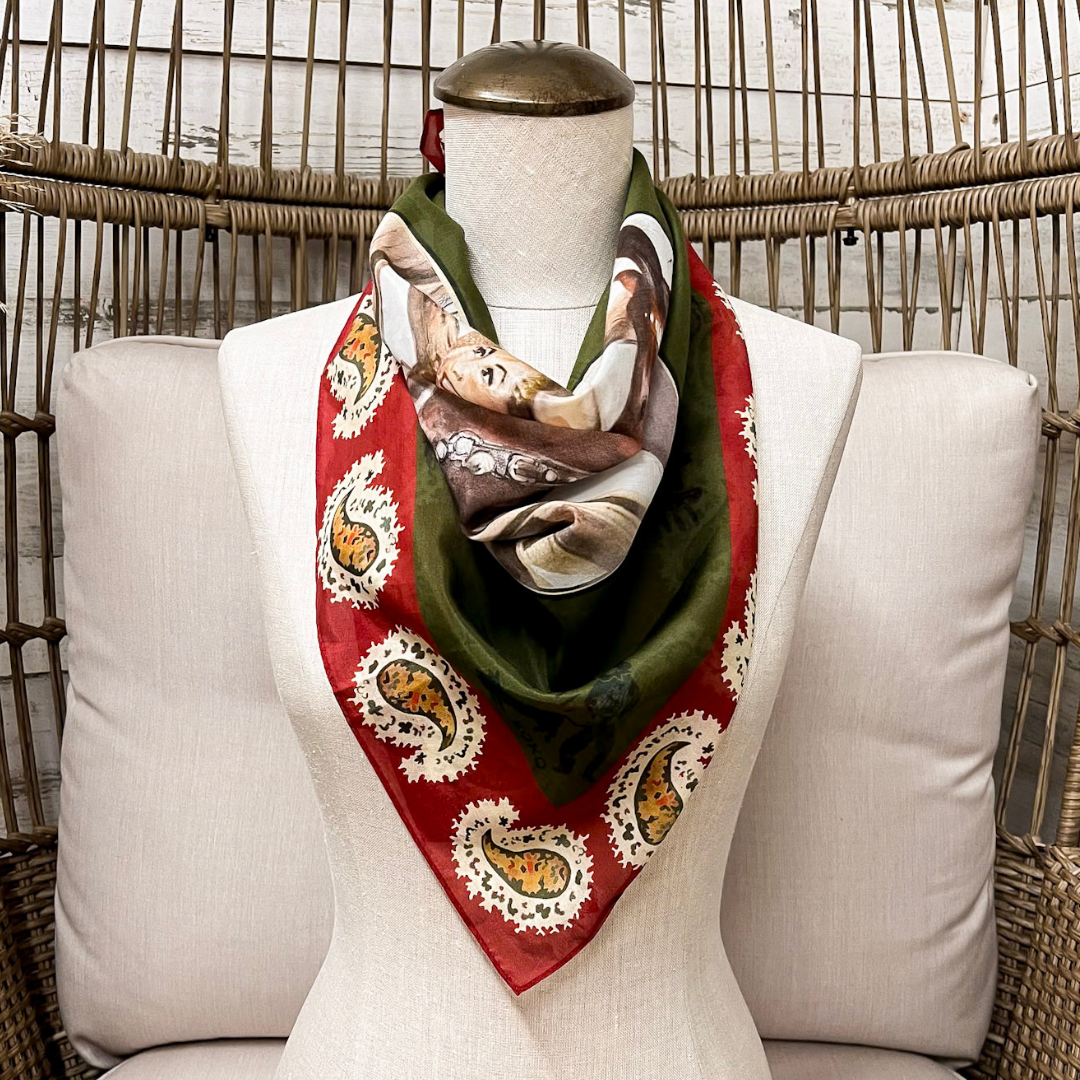 XOXO Art &amp; Co | Ranch Girl Shorty Wild Rag Scarf in Olive Green