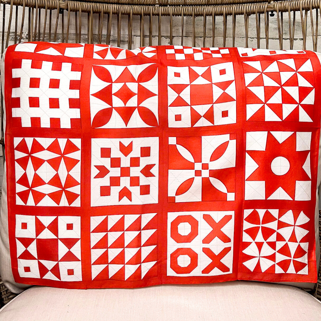 XOXO Art & Co | Red & White Quilted Print Shorty Wild Rag Scarf – Giddy ...