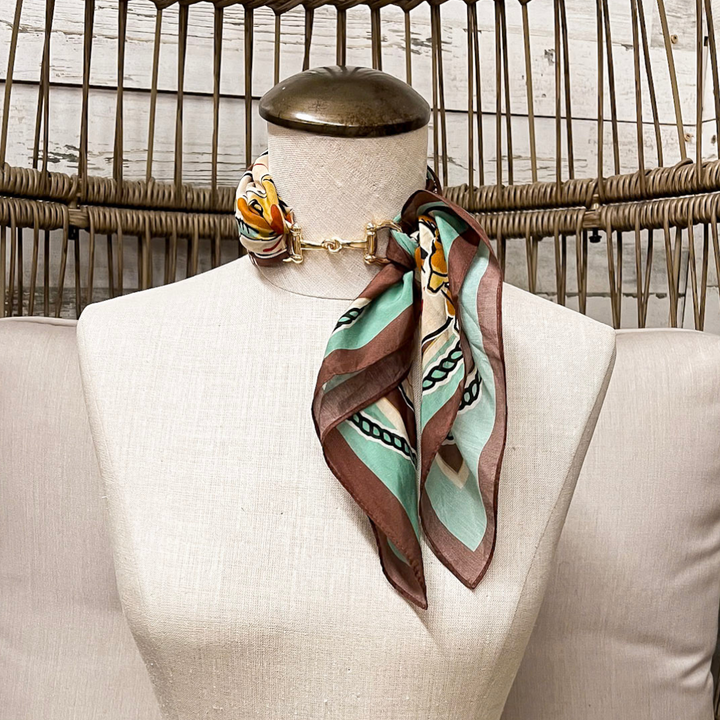 XOXO Art &amp; Co | Retro Roping Shorty Wild Rag Scarf in Brown