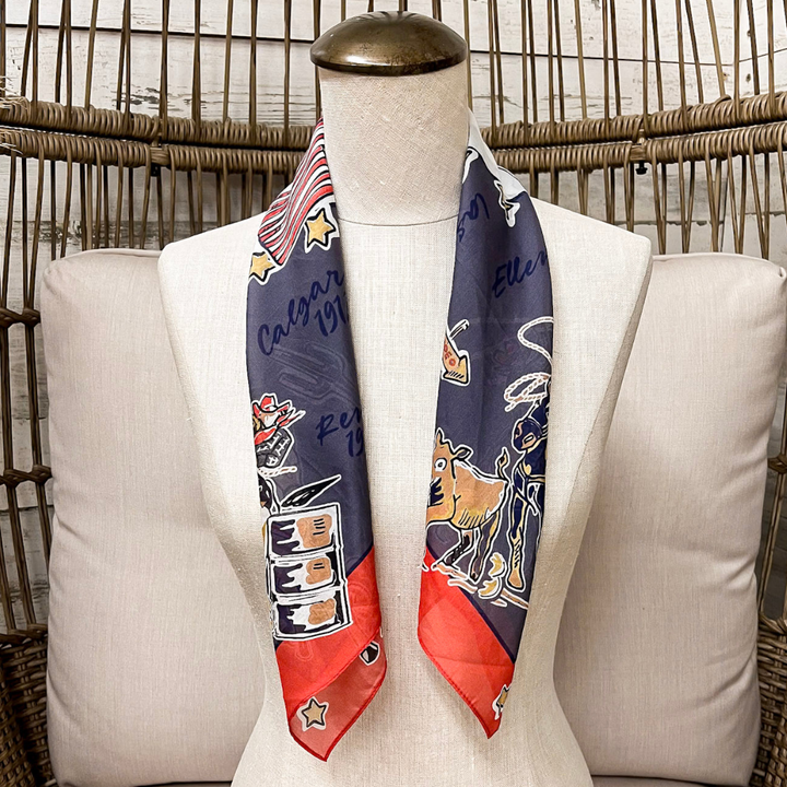 XOXO Art &amp; Co | Rodeo Days Shorty Wild Rag Scarf in Navy Blue
