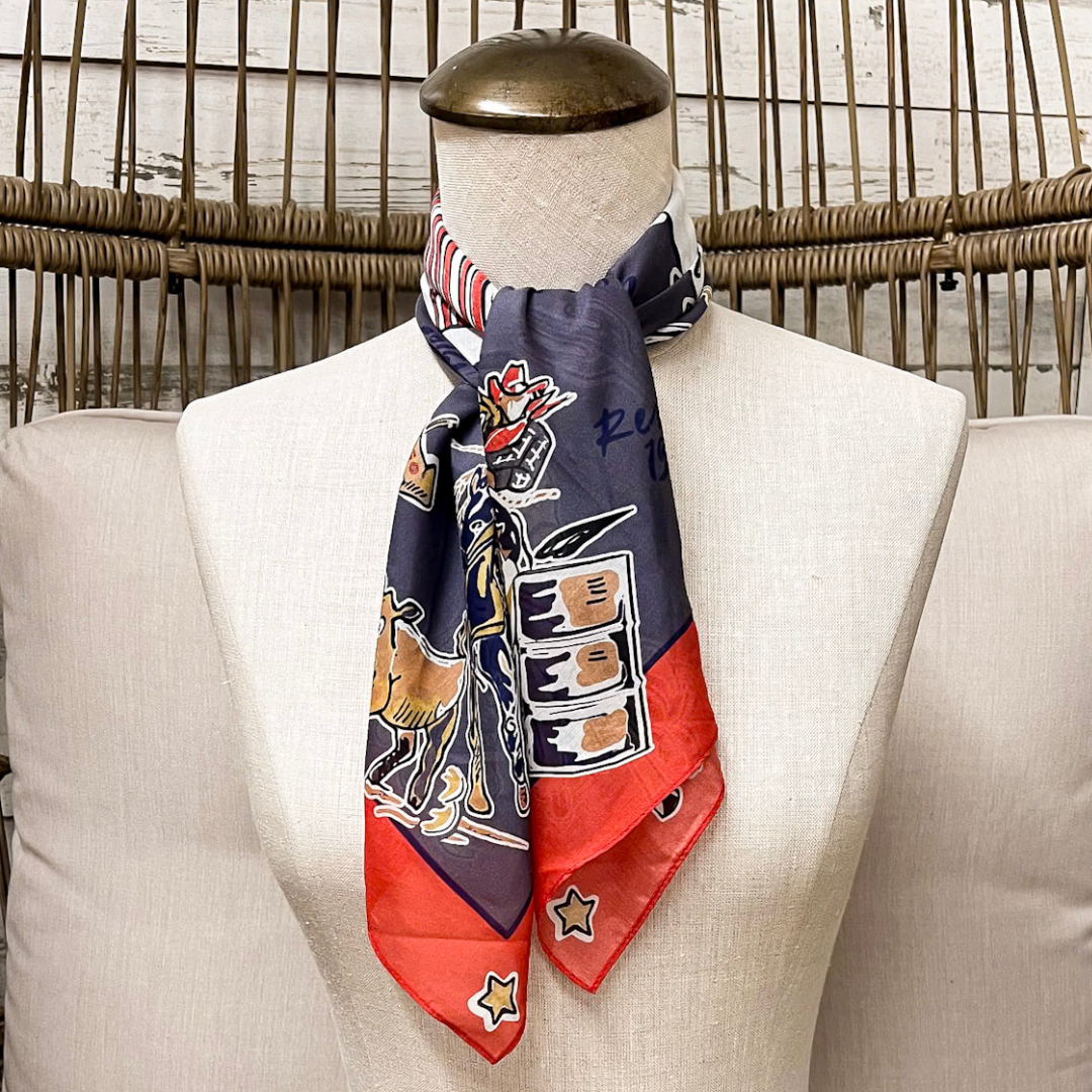 XOXO Art &amp; Co | Rodeo Days Shorty Wild Rag Scarf in Navy Blue