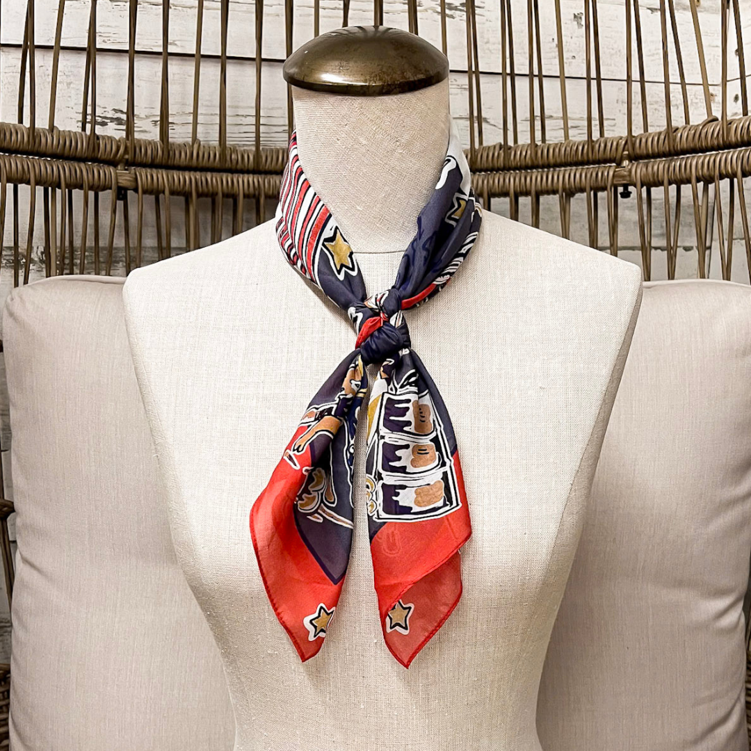XOXO Art &amp; Co | Rodeo Days Shorty Wild Rag Scarf in Navy Blue