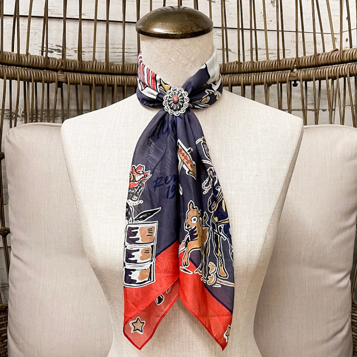 XOXO Art &amp; Co | Rodeo Days Shorty Wild Rag Scarf in Navy Blue